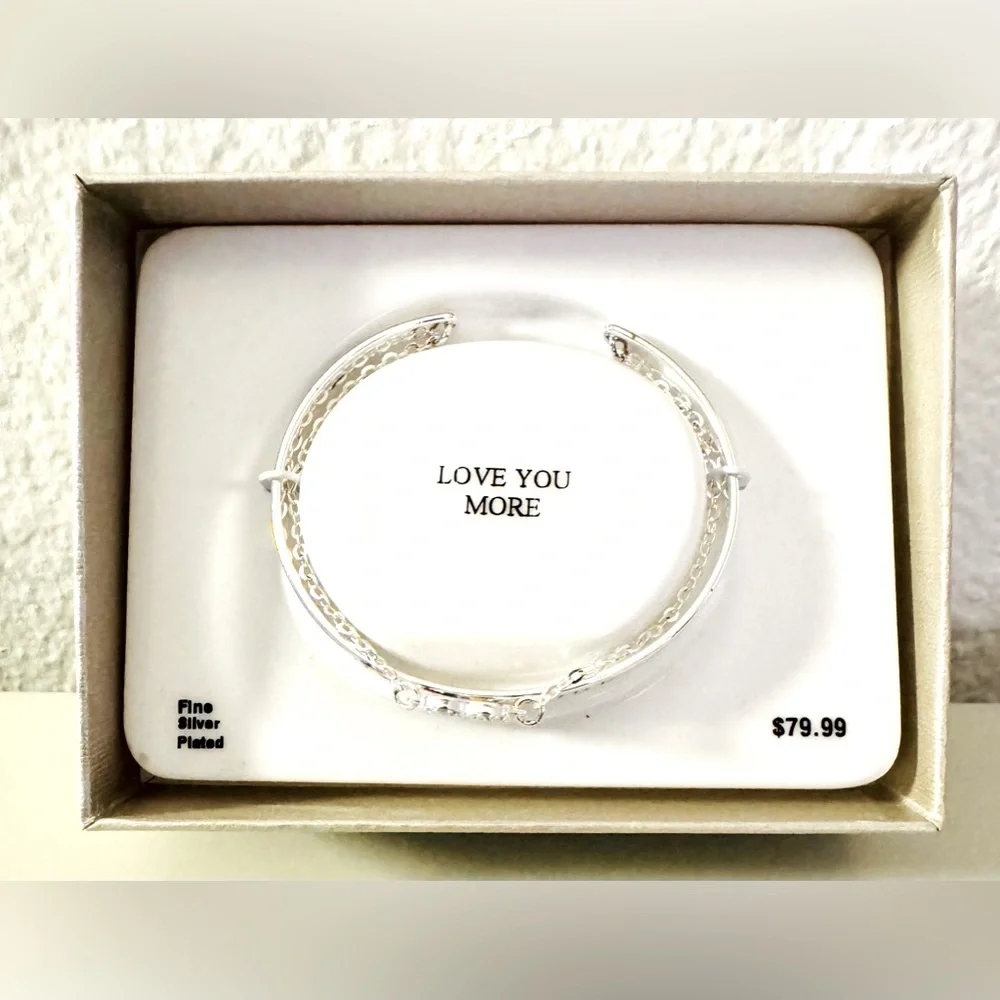 NWT silver plated bracelet w/attached charm, coach charm, & leather purse charm - Picture 2 of 16